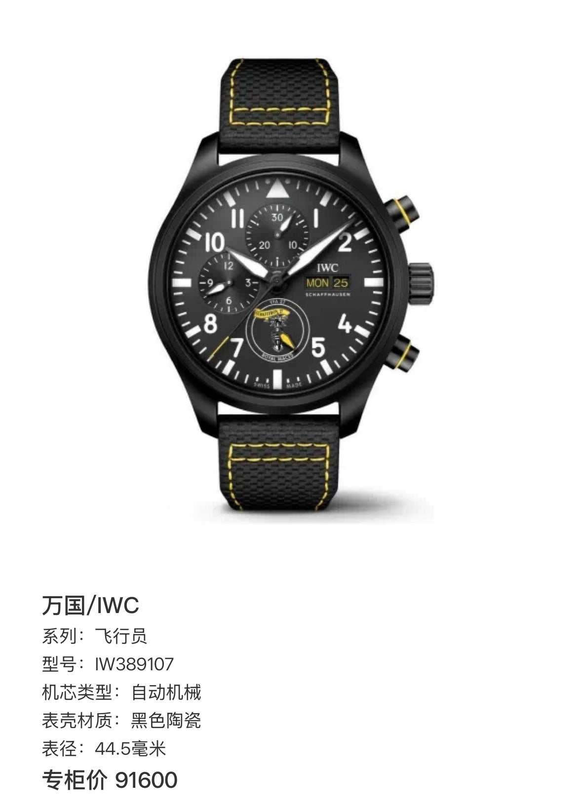 IWC Pilot 44.5 millimeters IW389107