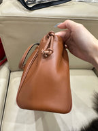 Celine CABAS TRIOMPHE small smooth cowhide drawstring bag Brown 9 x 7 x 5 inches (22.5 x 18 x 13 centimeters) 111013DU3.04LU