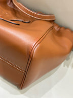 Celine CABAS TRIOMPHE small smooth cowhide drawstring bag Brown 9 x 7 x 5 inches (22.5 x 18 x 13 centimeters) 111013DU3.04LU