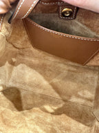 Celine CABAS TRIOMPHE small smooth cowhide drawstring bag Brown 9 x 7 x 5 inches (22.5 x 18 x 13 centimeters) 111013DU3.04LU