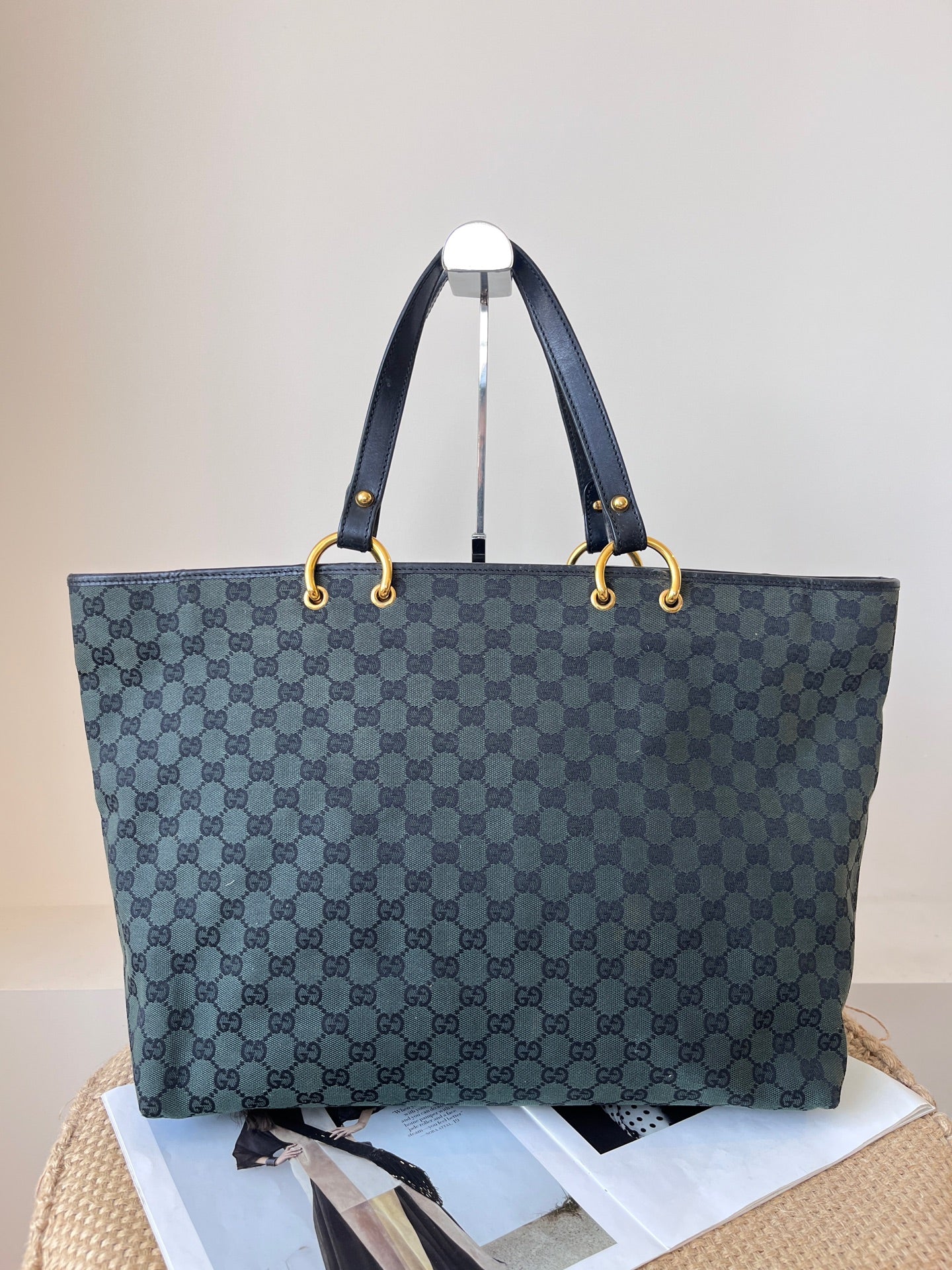 Gucci Canvas Green Tote