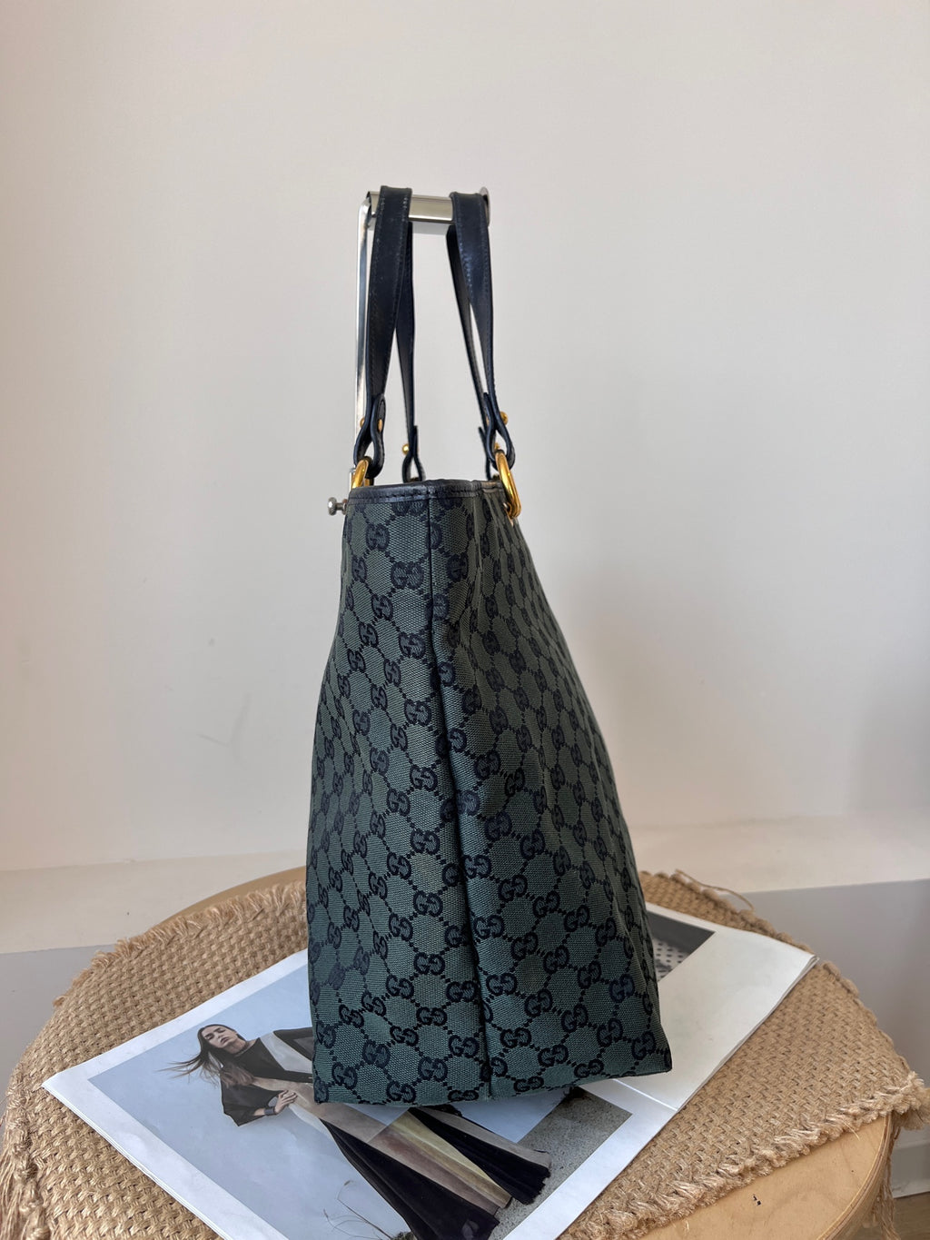 Gucci Canvas Green Tote