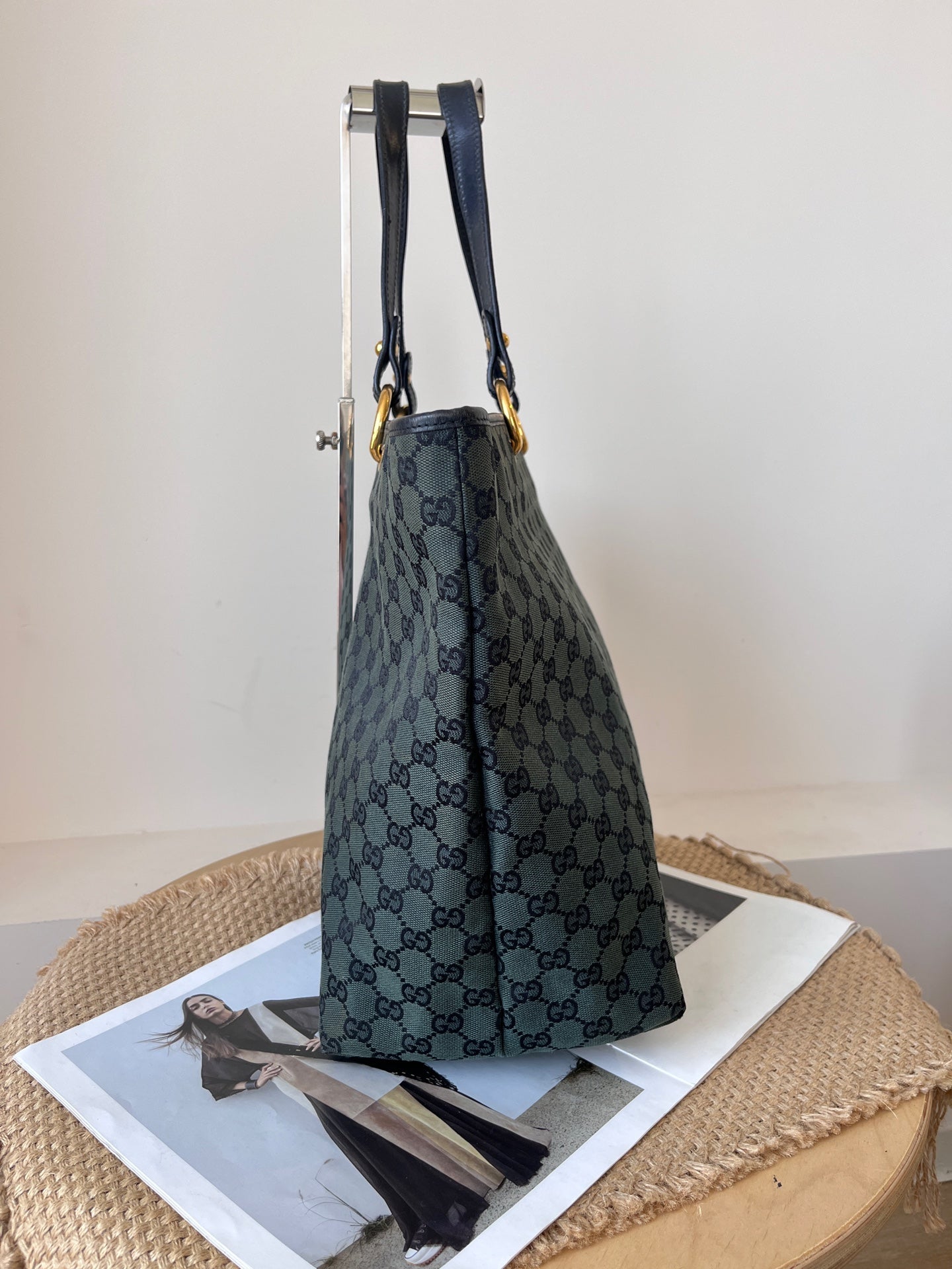 Gucci Canvas Green Tote