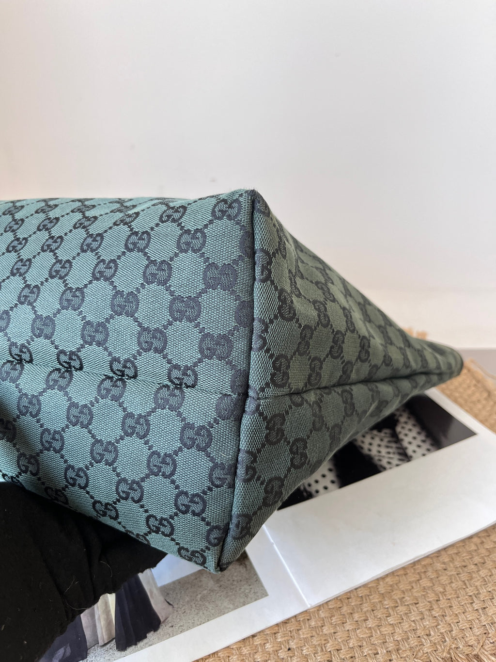 Gucci Canvas Green Tote