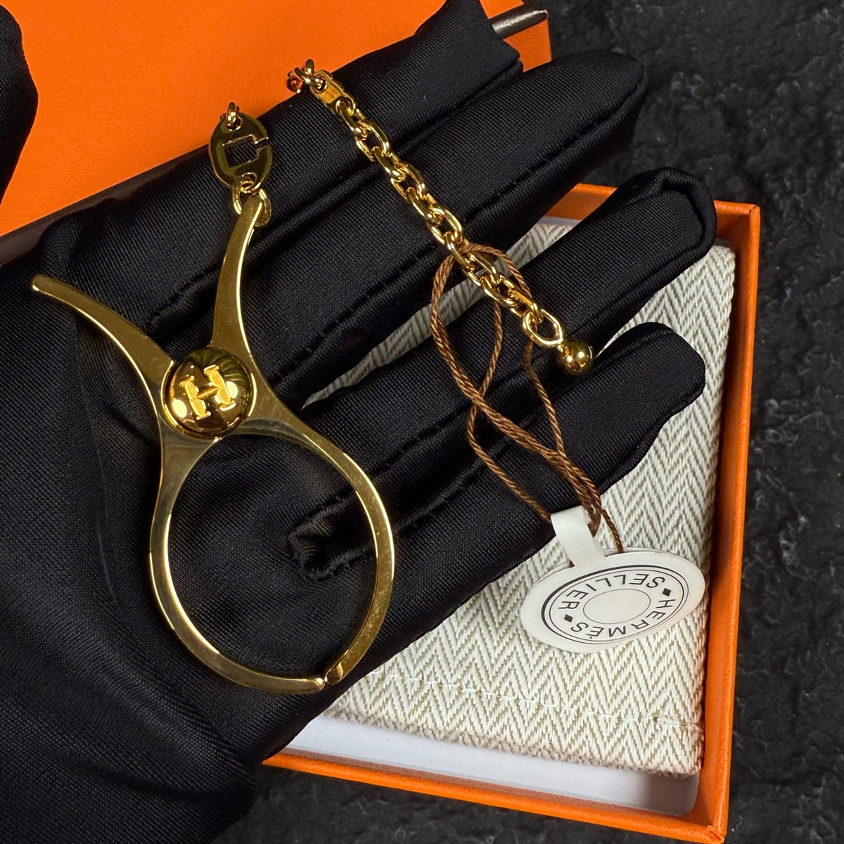 Hermes Gold Gloves