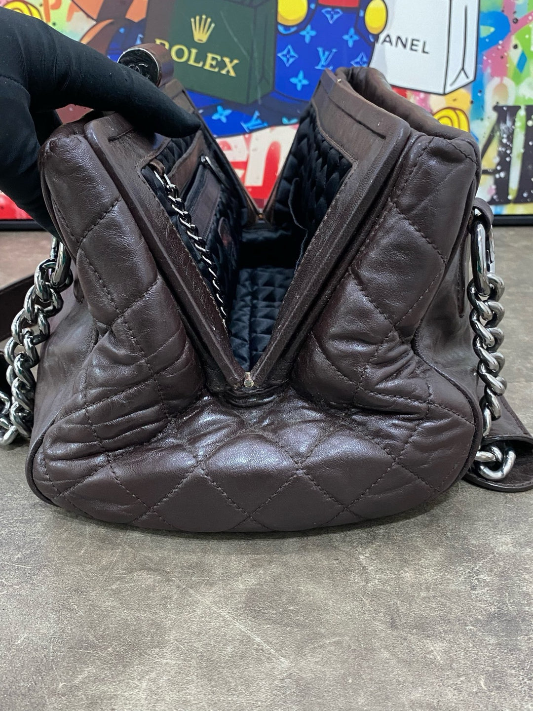 Chanel Leather Brown Satchel