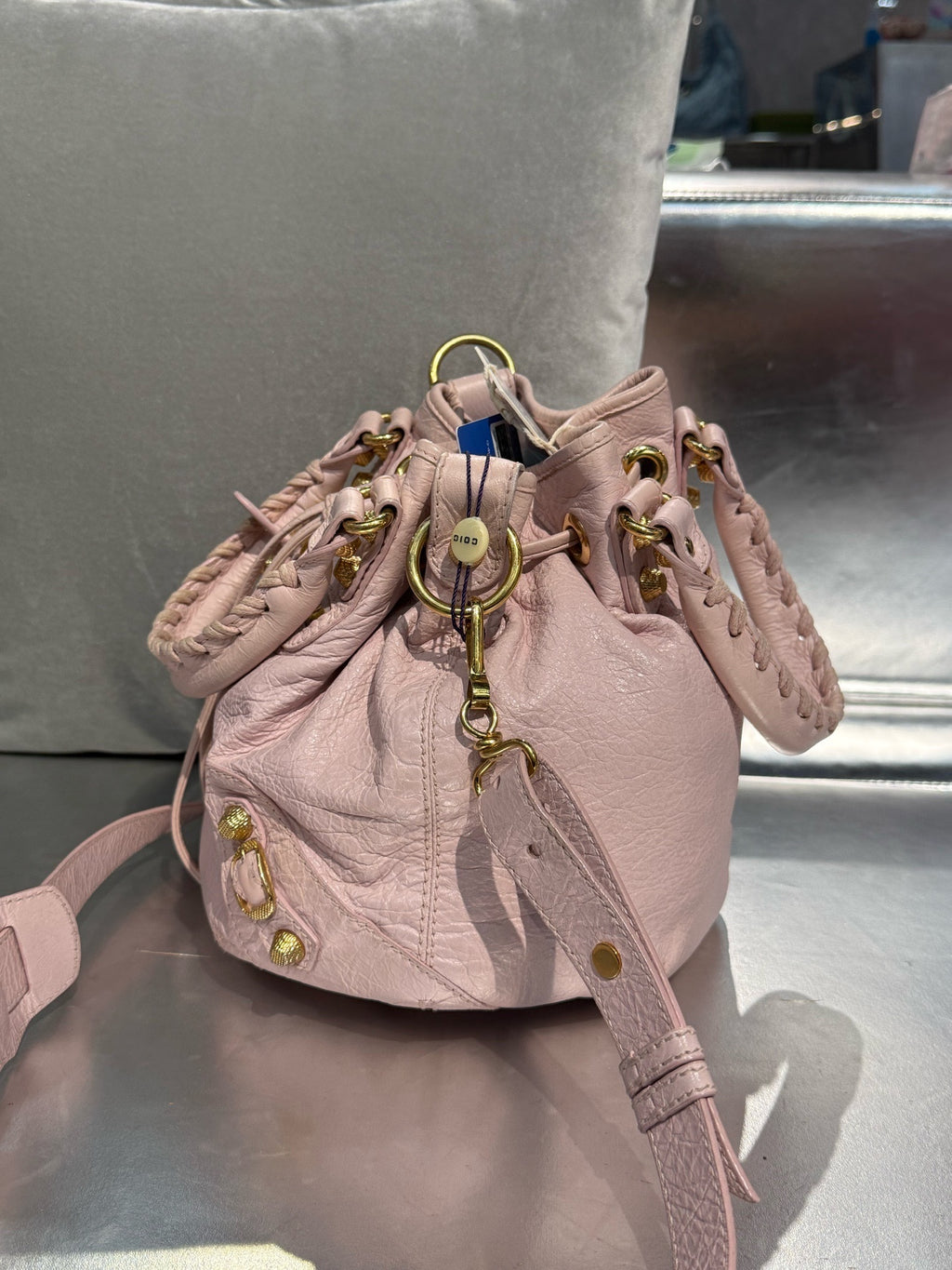 Balenciaga Pink Bucket & Drawstring Bag