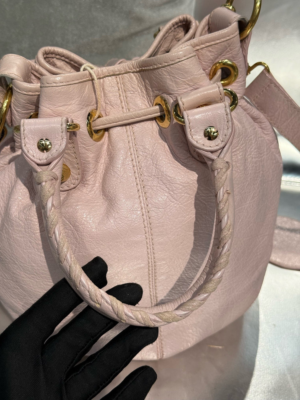 Balenciaga Pink Bucket & Drawstring Bag