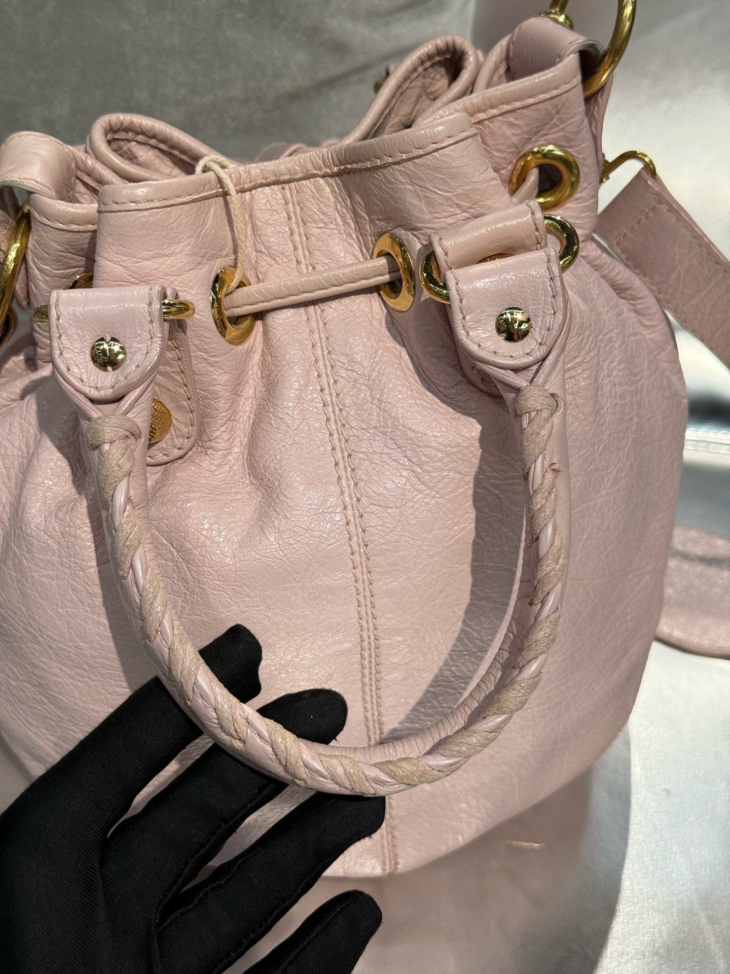 Balenciaga Pink Bucket & Drawstring Bag