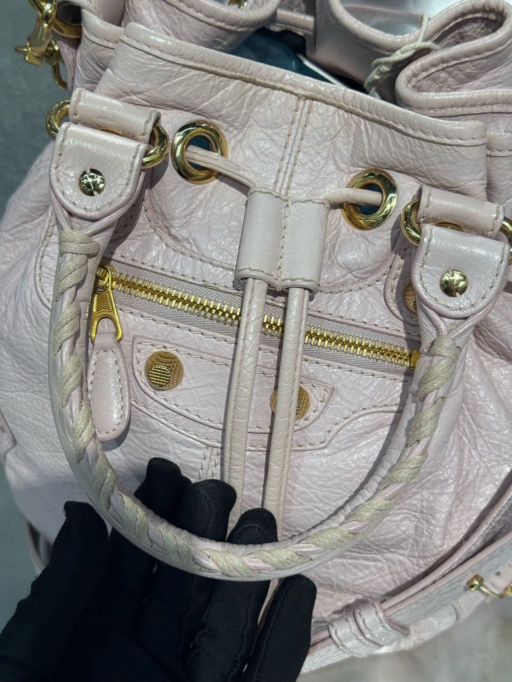 Balenciaga Pink Bucket & Drawstring Bag
