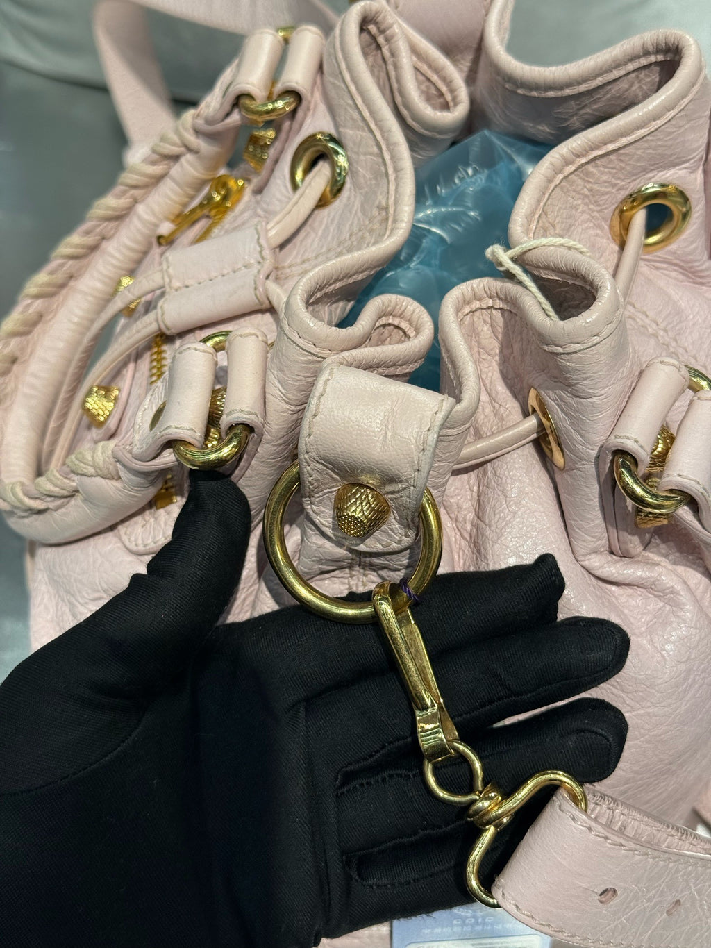 Balenciaga Pink Bucket & Drawstring Bag