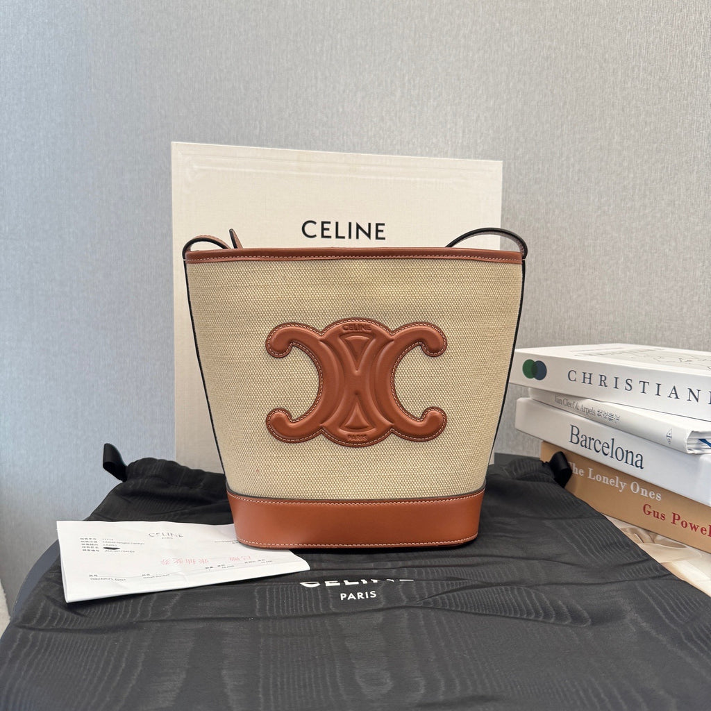 Celine Linen Bucket & Drawstring Bag