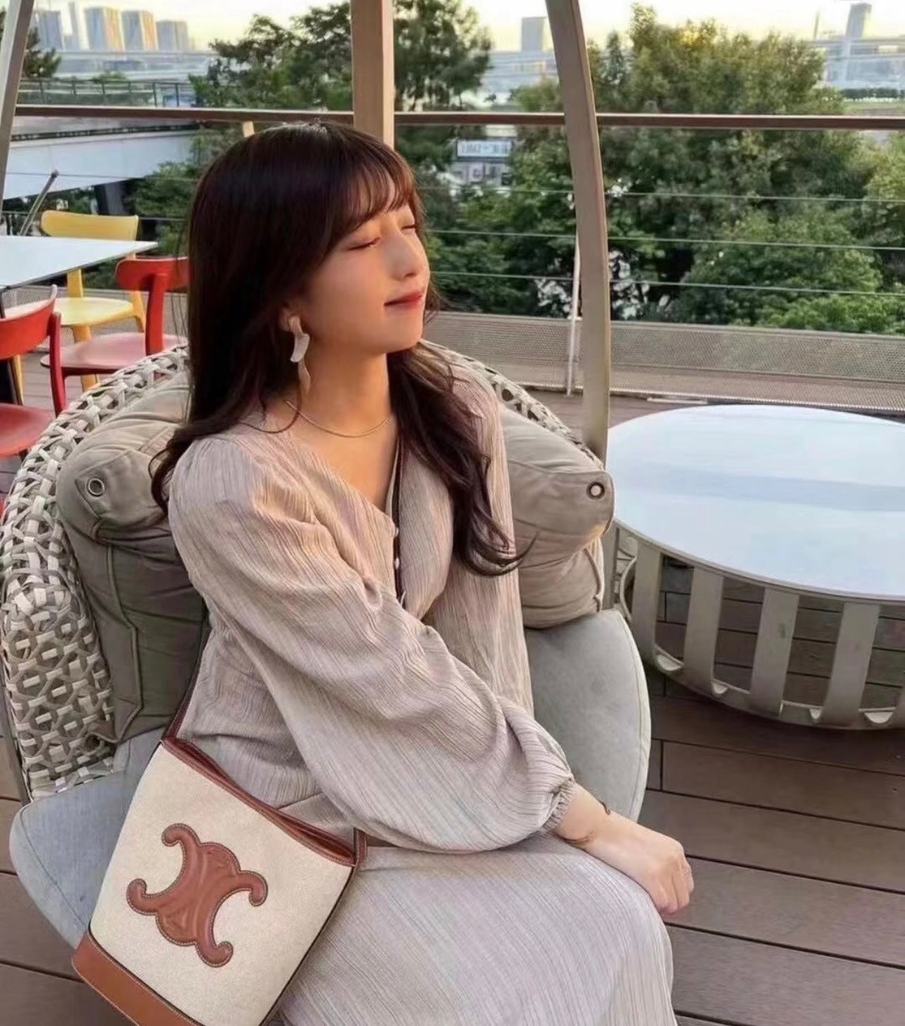 Celine Linen Bucket & Drawstring Bag