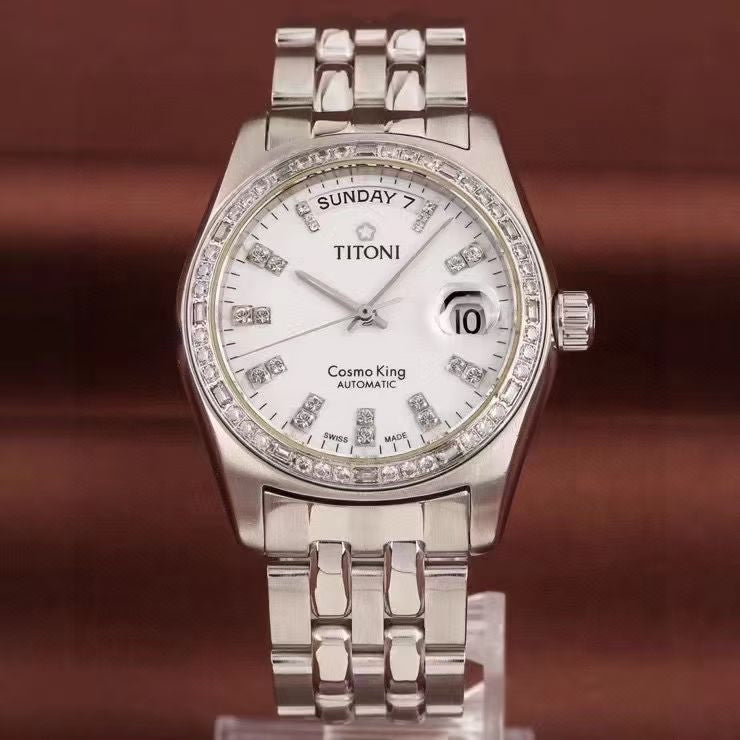 Longines White Automatic (self-winding) watch
