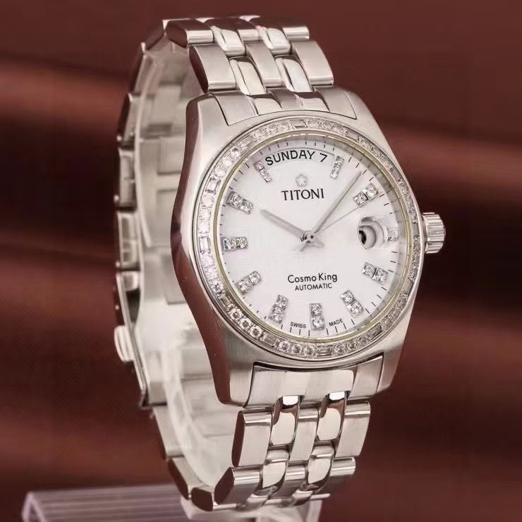 Longines White Automatic (self-winding) watch