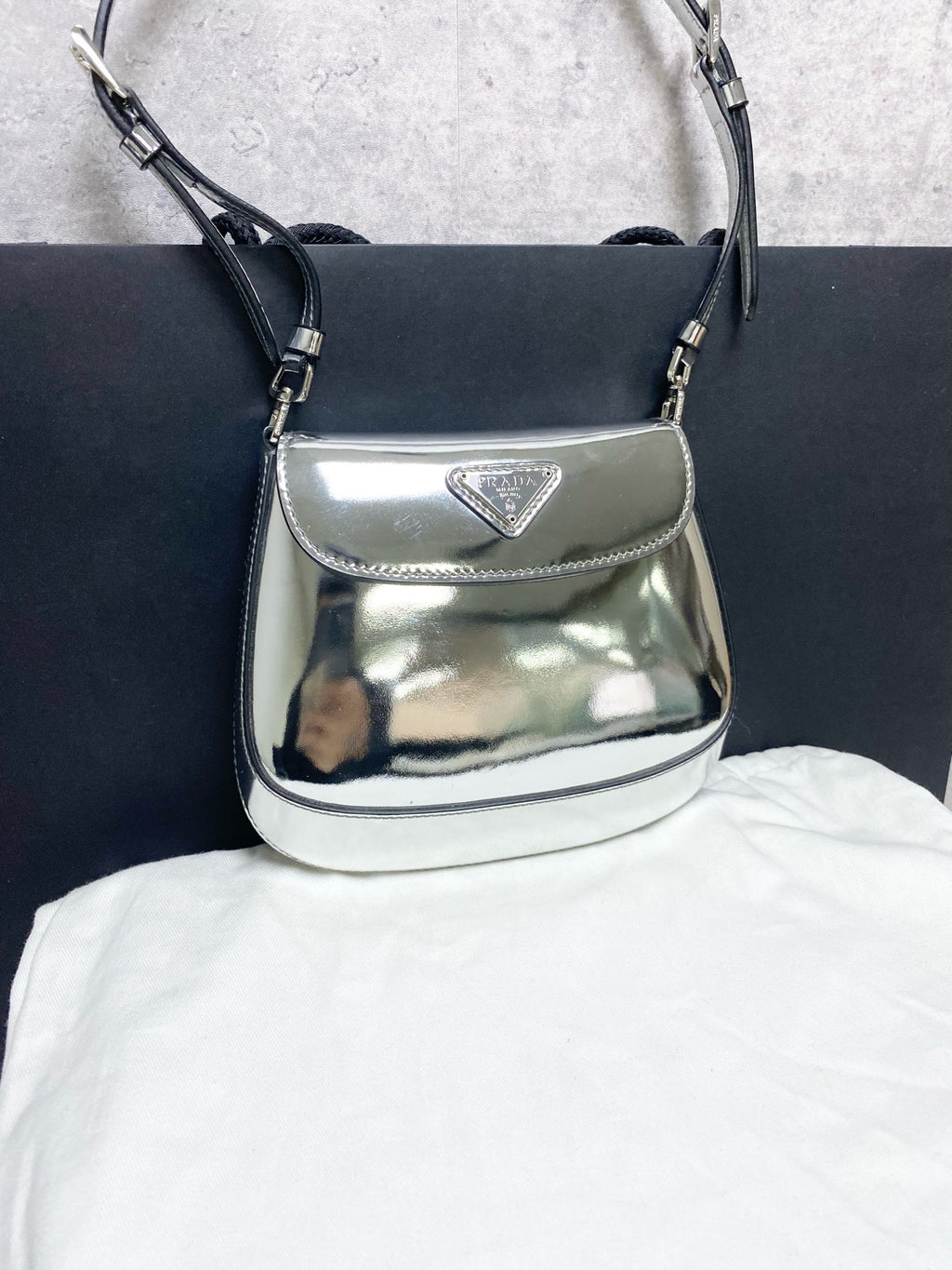 Prada Leather Silver Crossbody