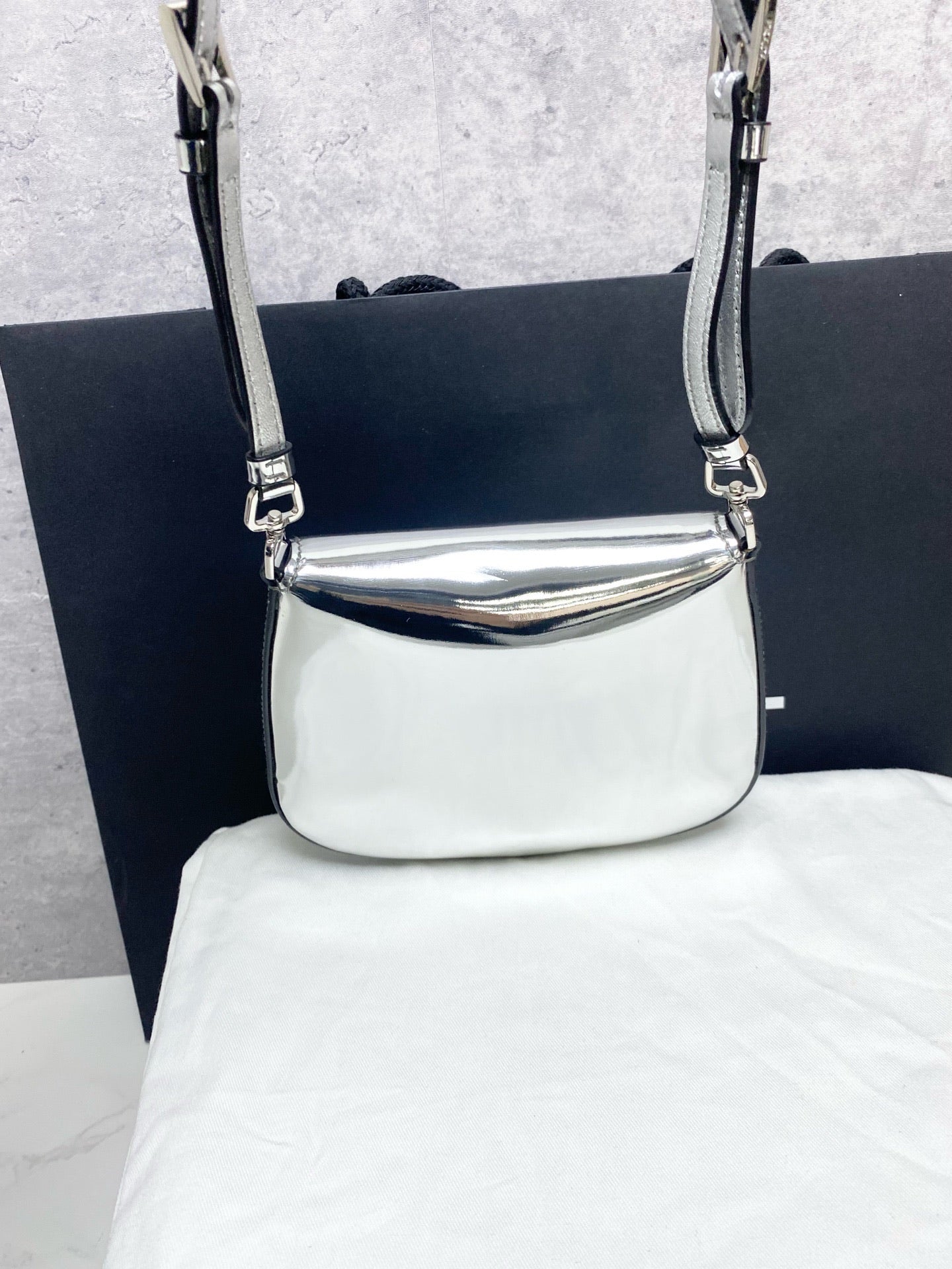 Prada Leather Silver Crossbody