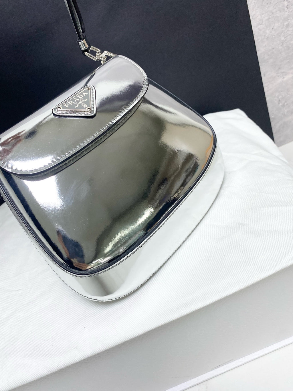 Prada Leather Silver Crossbody