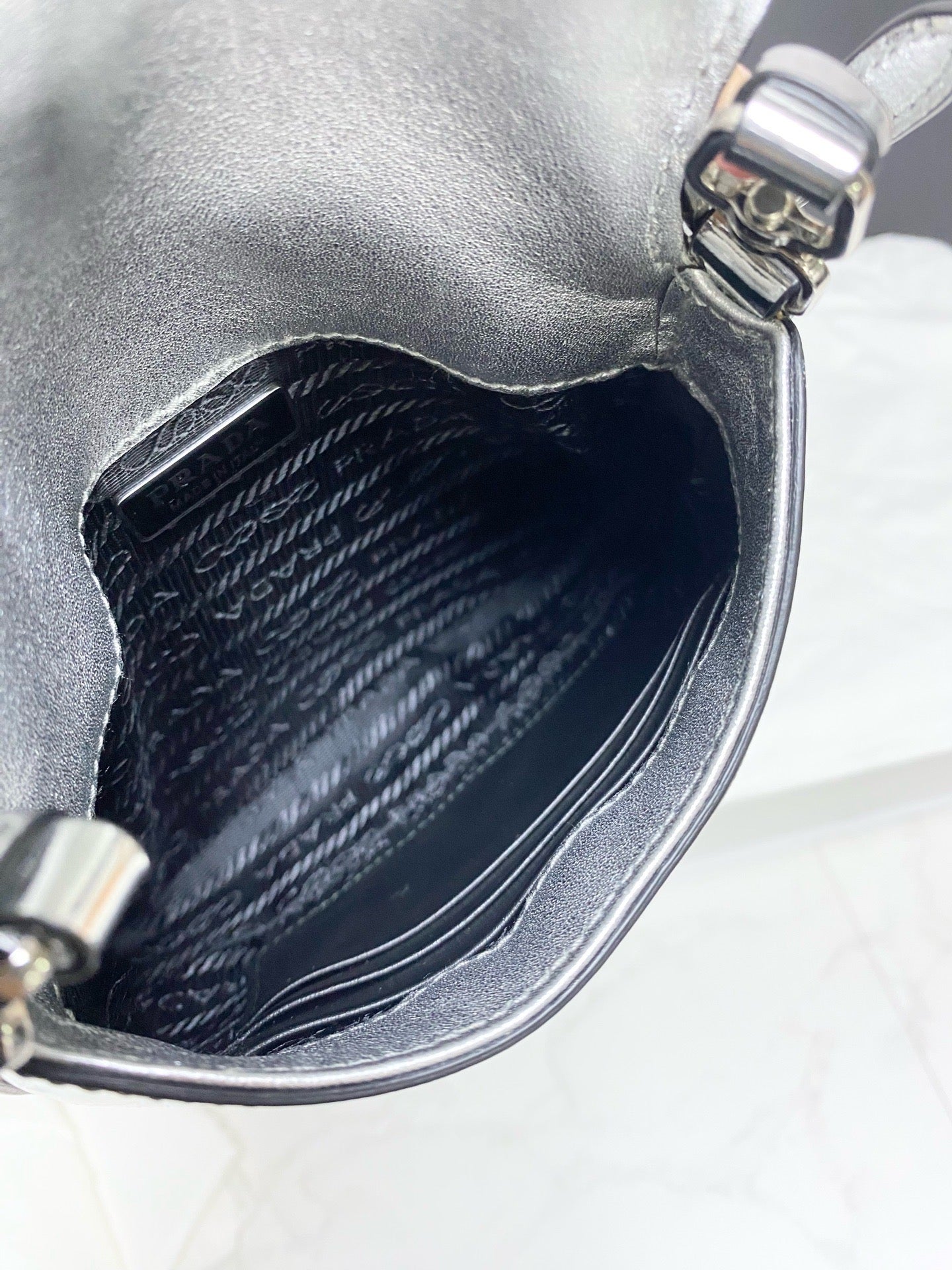 Prada Leather Silver Crossbody