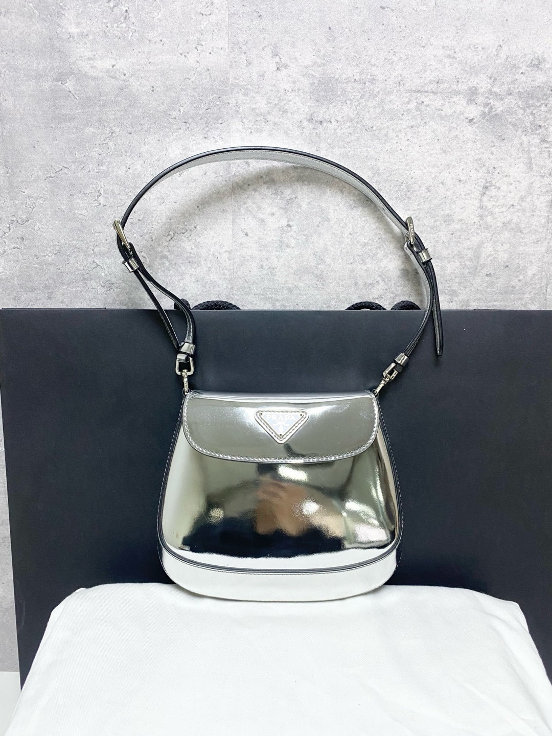 Prada Leather Silver Crossbody
