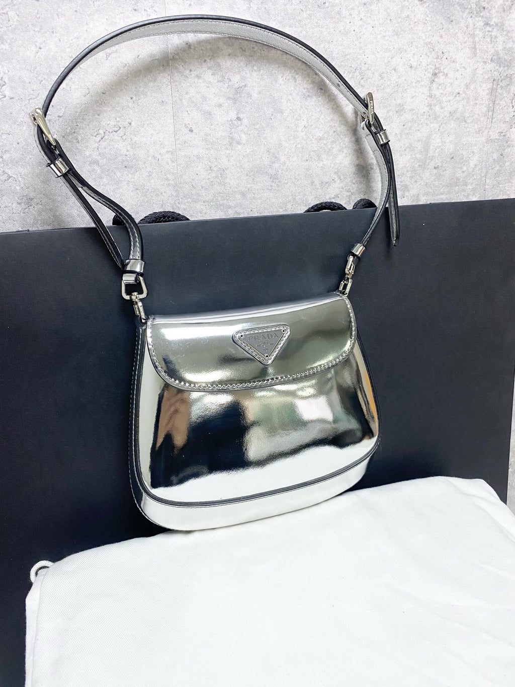 Prada Leather Silver Crossbody