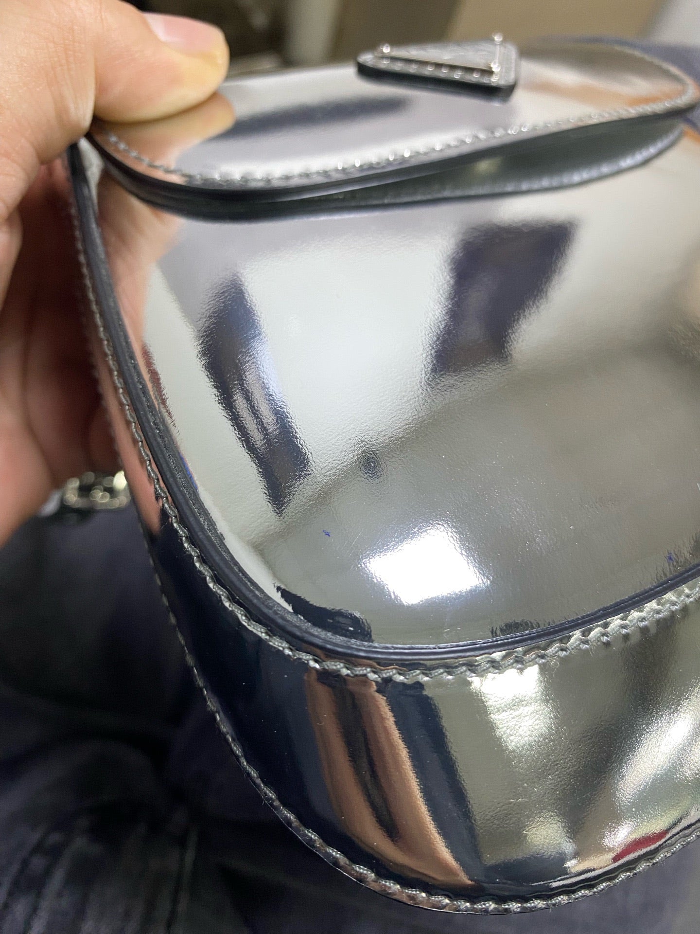 Prada Leather Silver Crossbody