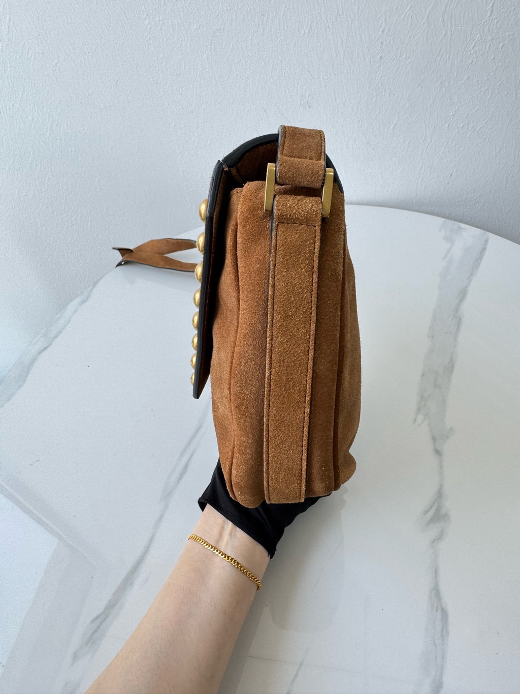Saint laurent Alcantara Saddle Bag