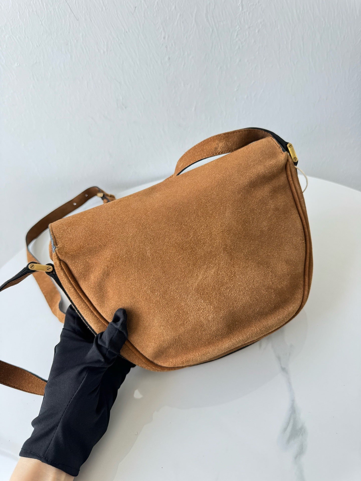 Saint laurent Alcantara Saddle Bag