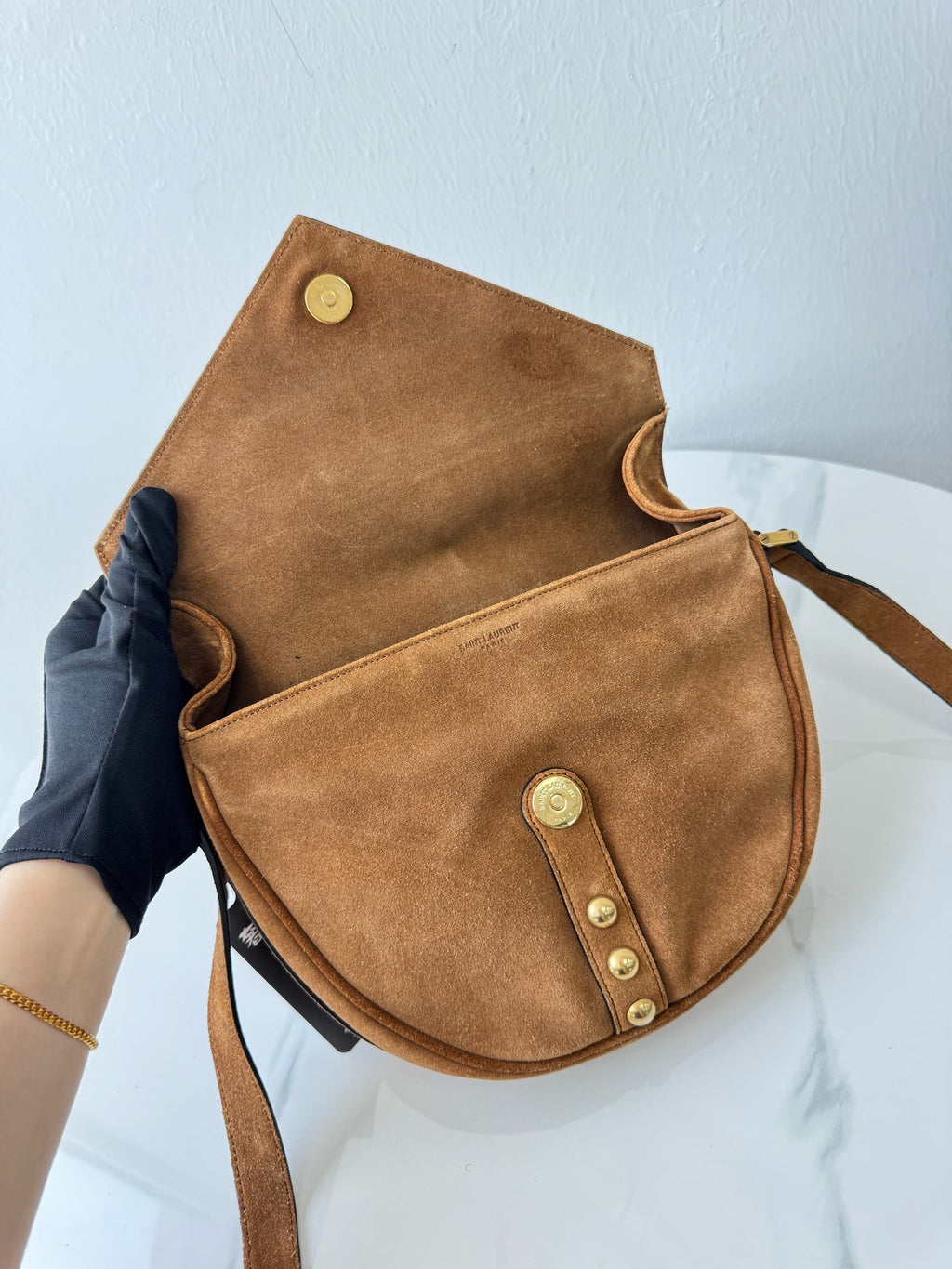Saint laurent Alcantara Saddle Bag