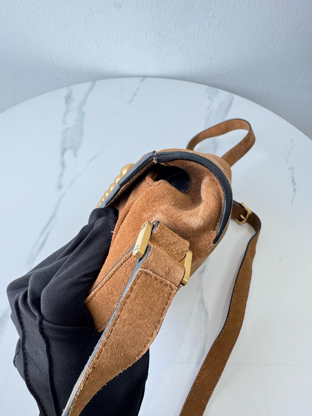 Saint laurent Alcantara Saddle Bag