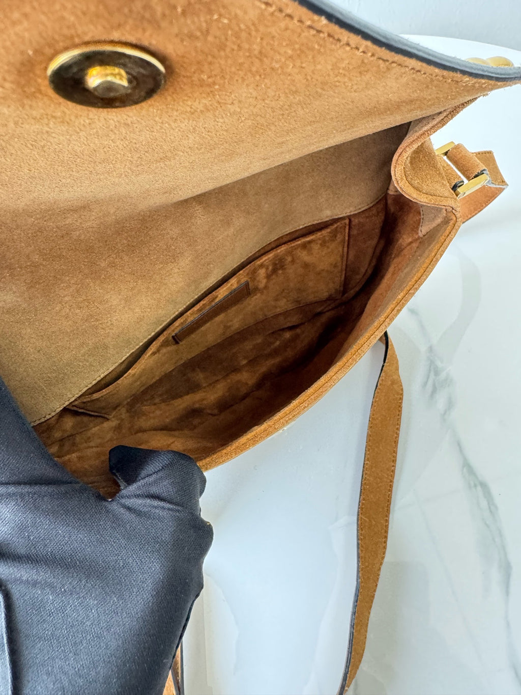 Saint laurent Alcantara Saddle Bag