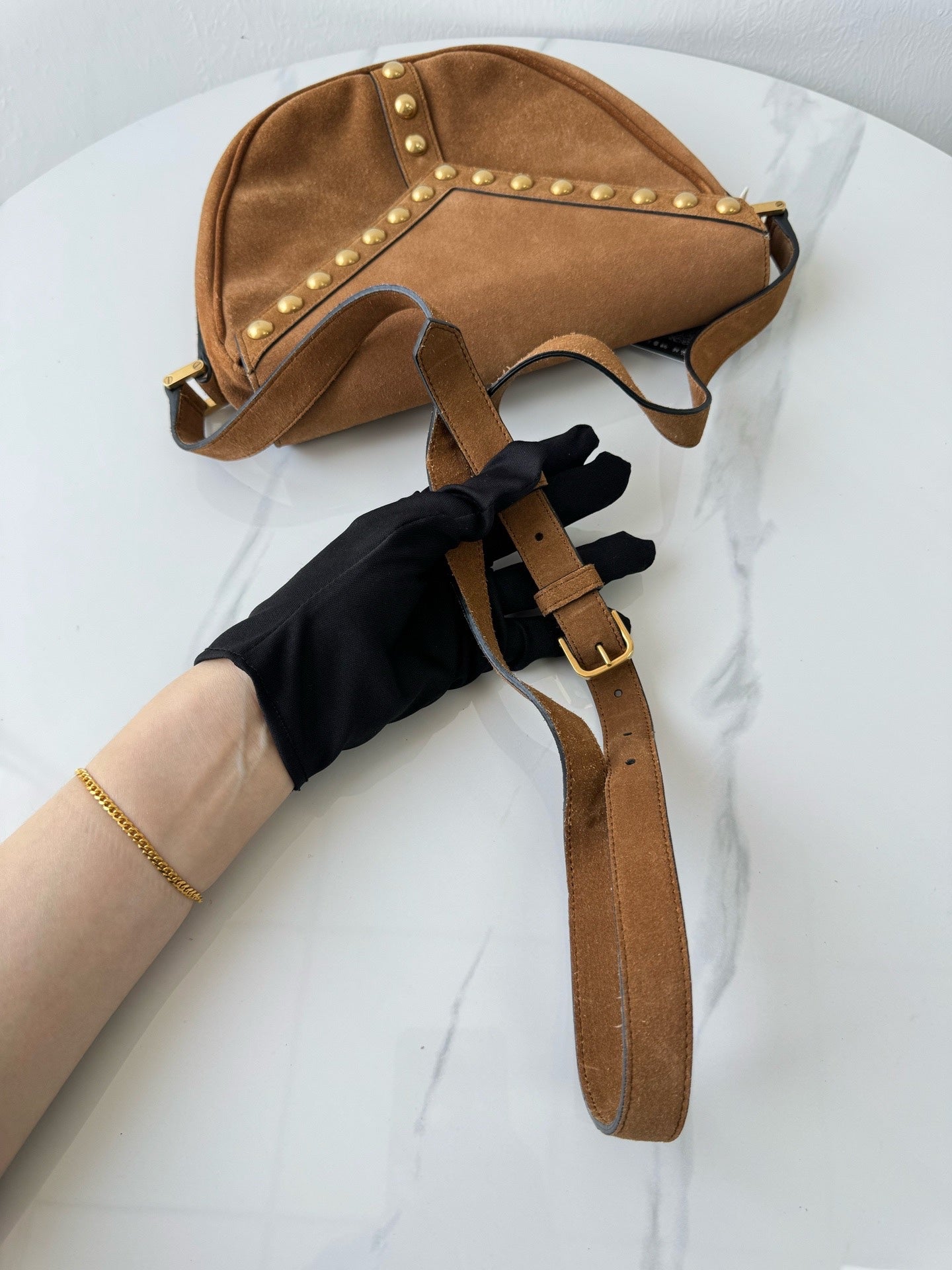 Saint laurent Alcantara Saddle Bag