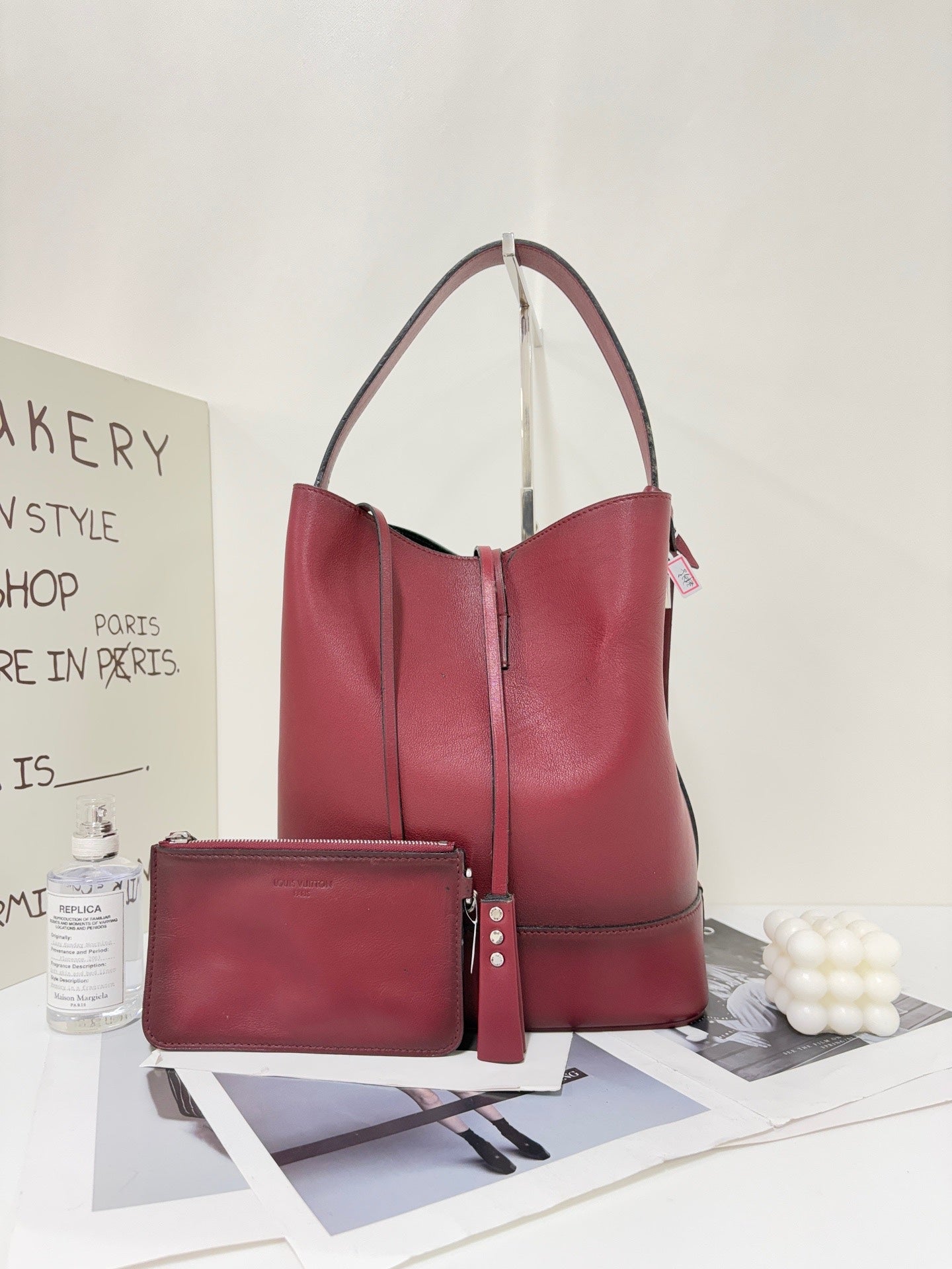 Louis Vuitton Red Bucket & Drawstring Bag