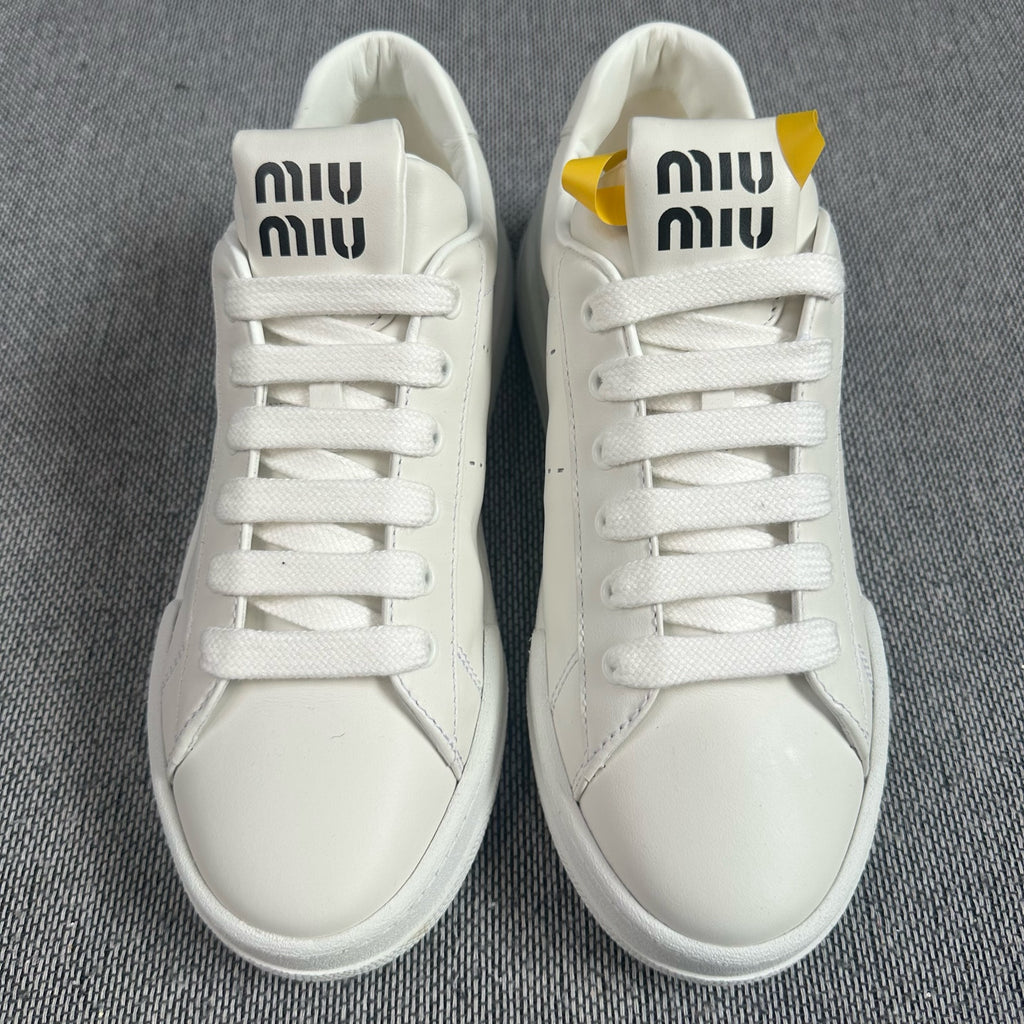 Miu Miu Leather White Skate shoes