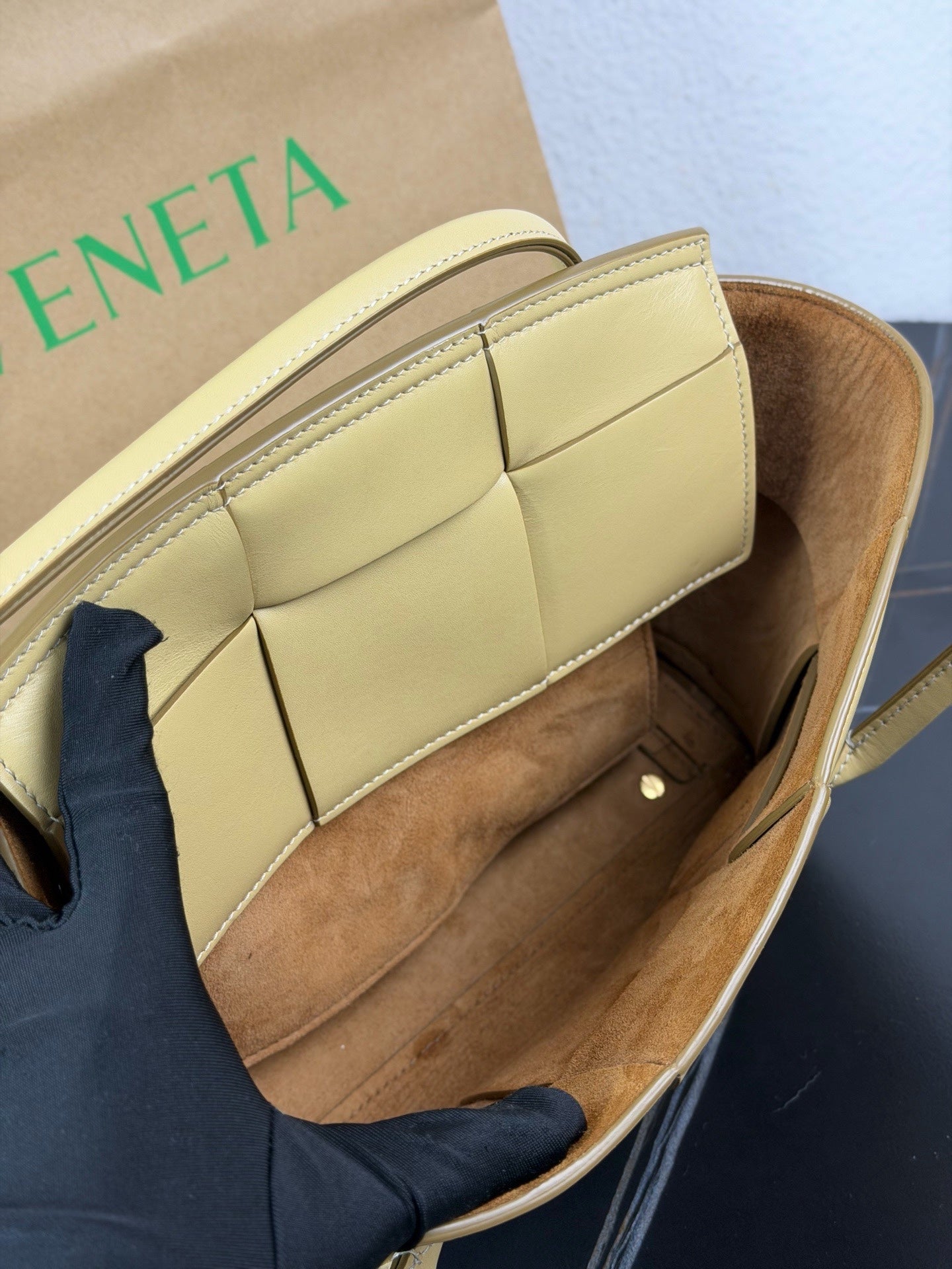 Bottega Veneta Yellow Satchel