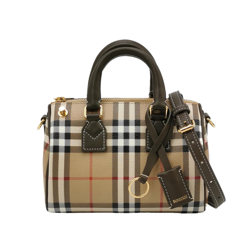 Burberry Mini Plaid Bowling Bag Crossbody 80975981
