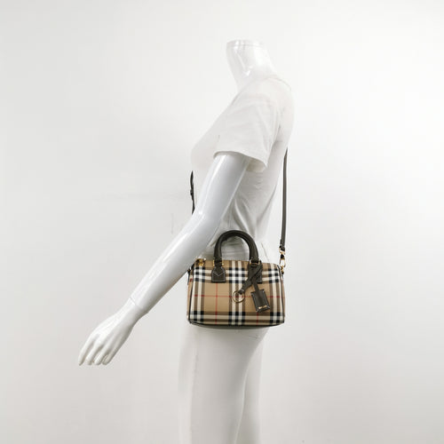 Burberry Mini Plaid Bowling Bag Crossbody 80975981
