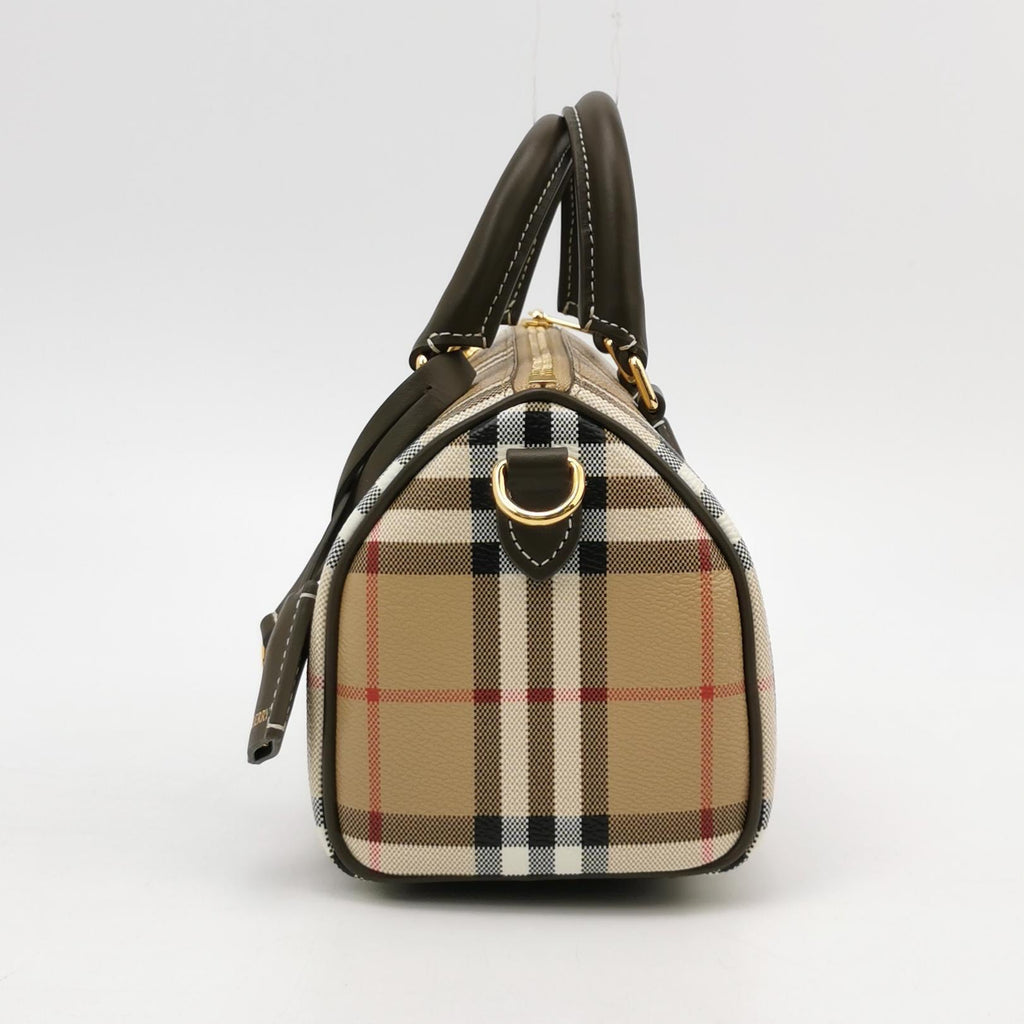 Burberry Mini Plaid Bowling Bag Crossbody 80975981