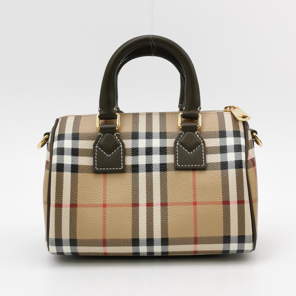 Burberry Mini Plaid Bowling Bag Crossbody 80975981