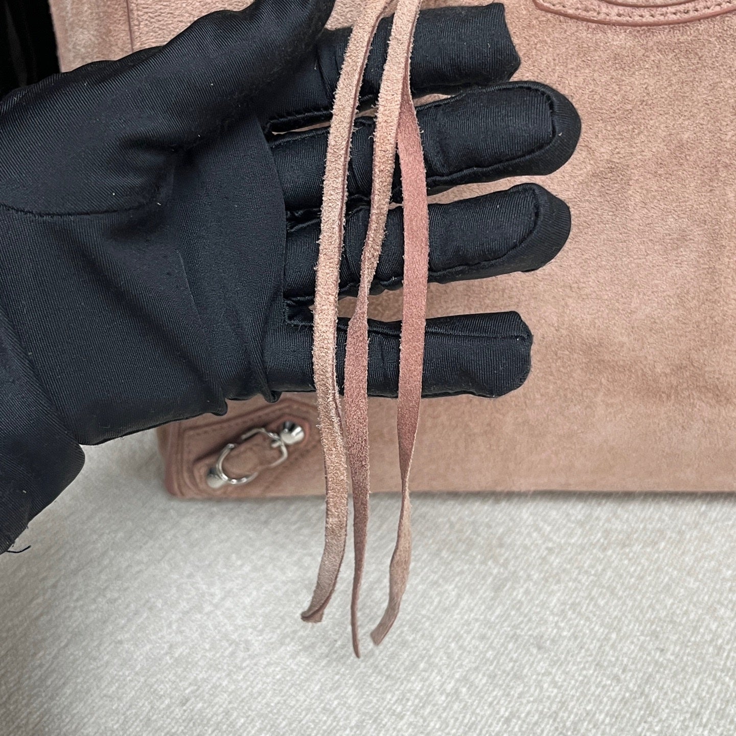 Balenciaga Alcantara Pink Shoulder Bag