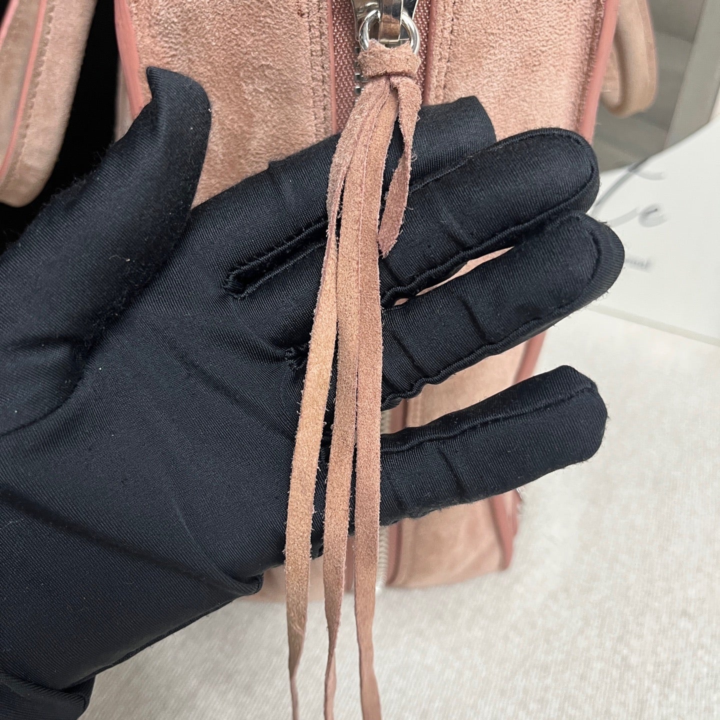 Balenciaga Alcantara Pink Shoulder Bag