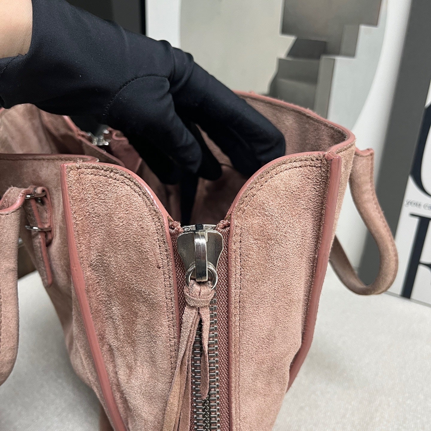 Balenciaga Alcantara Pink Shoulder Bag