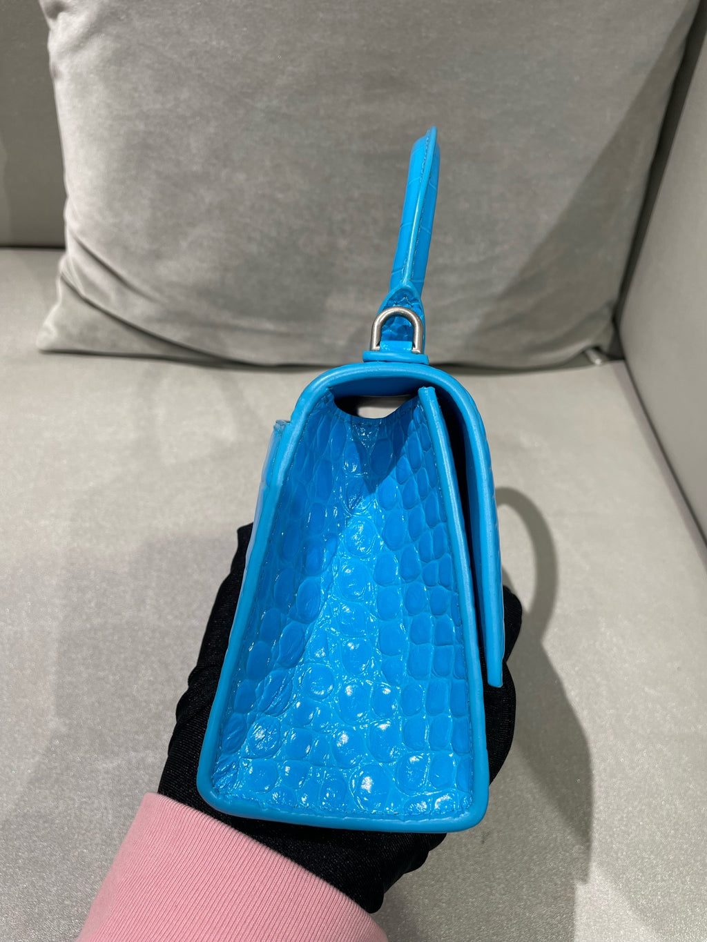 Balenciaga HOURGLASS Blue Crossbody 5928331LR6Y4624