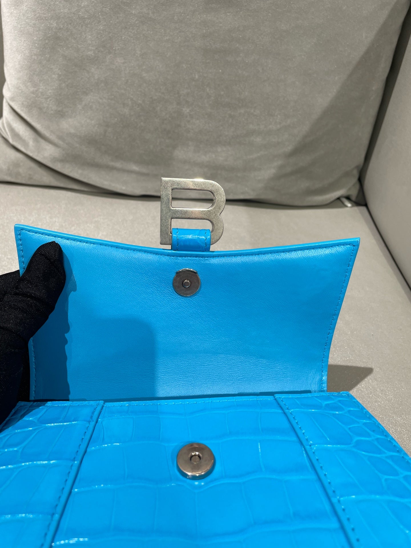Balenciaga HOURGLASS Blue Crossbody 5928331LR6Y4624