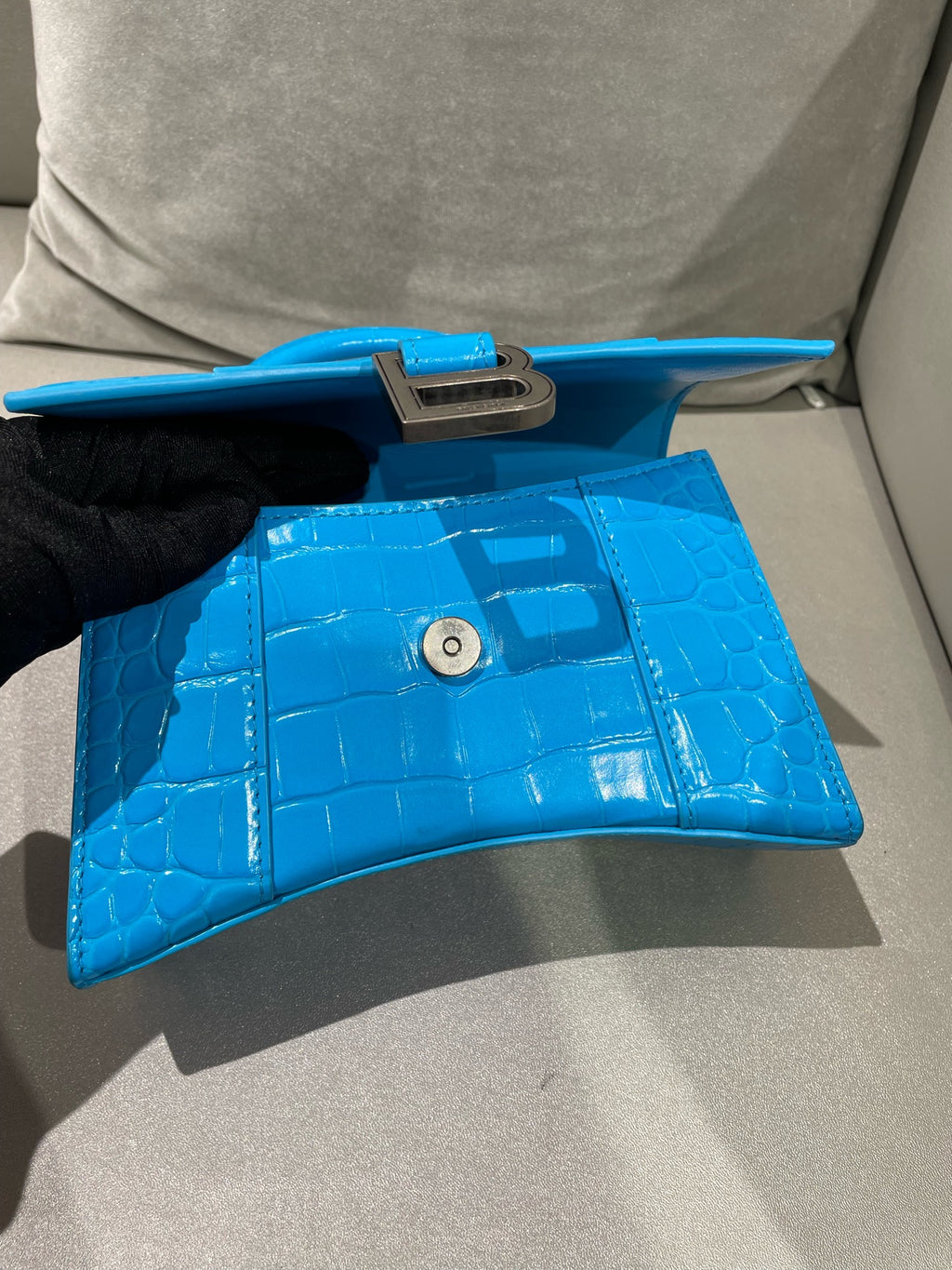 Balenciaga HOURGLASS Blue Crossbody 5928331LR6Y4624