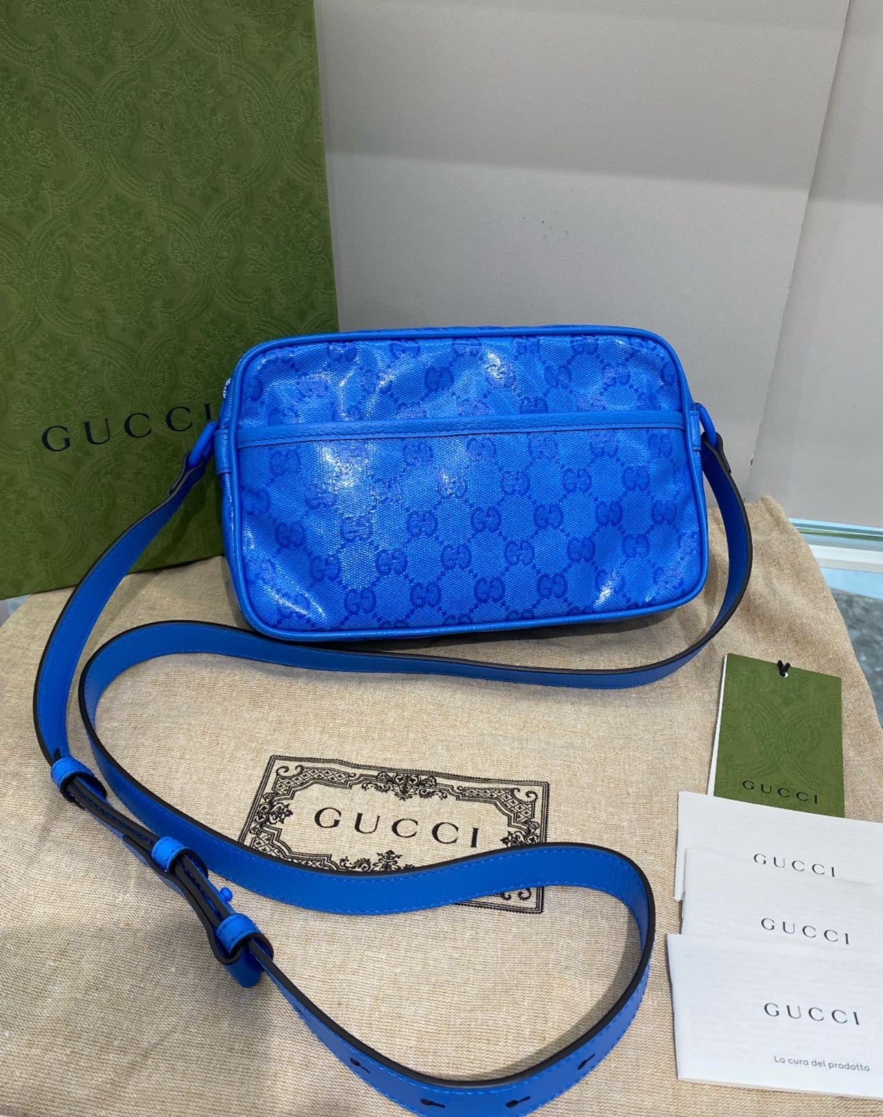 Gucci Shoulder bag Canvas Blue 760342FACK54344