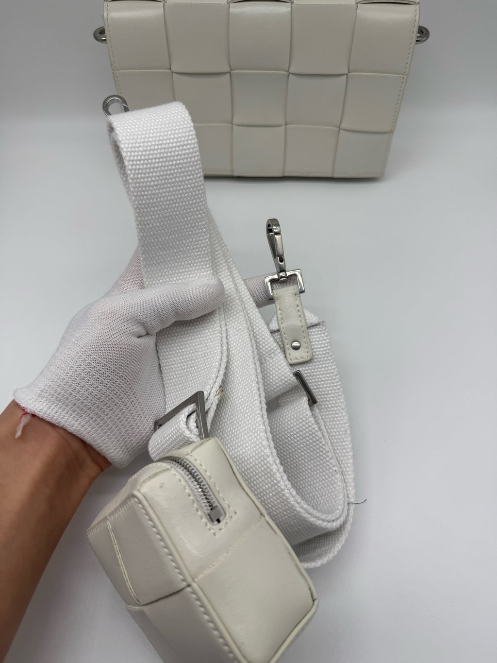 Bottega Veneta White Shoulder Bag