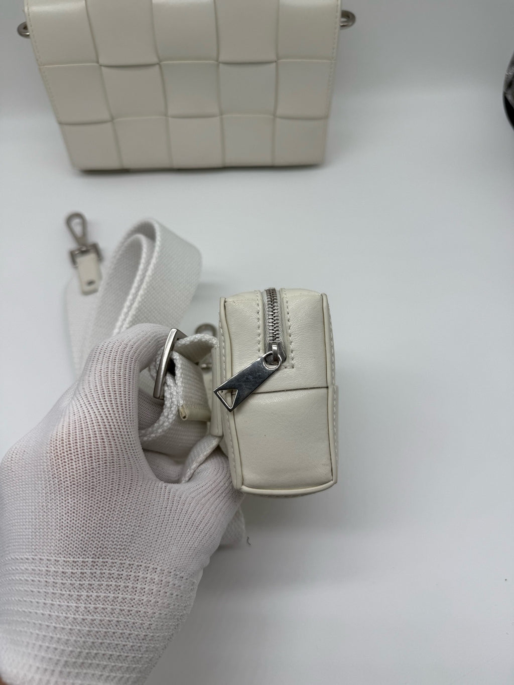 Bottega Veneta White Shoulder Bag