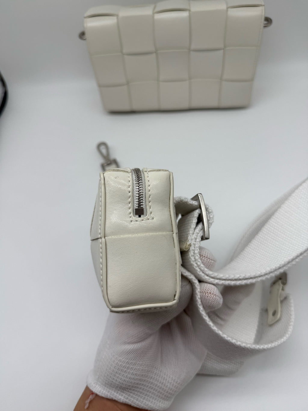 Bottega Veneta White Shoulder Bag