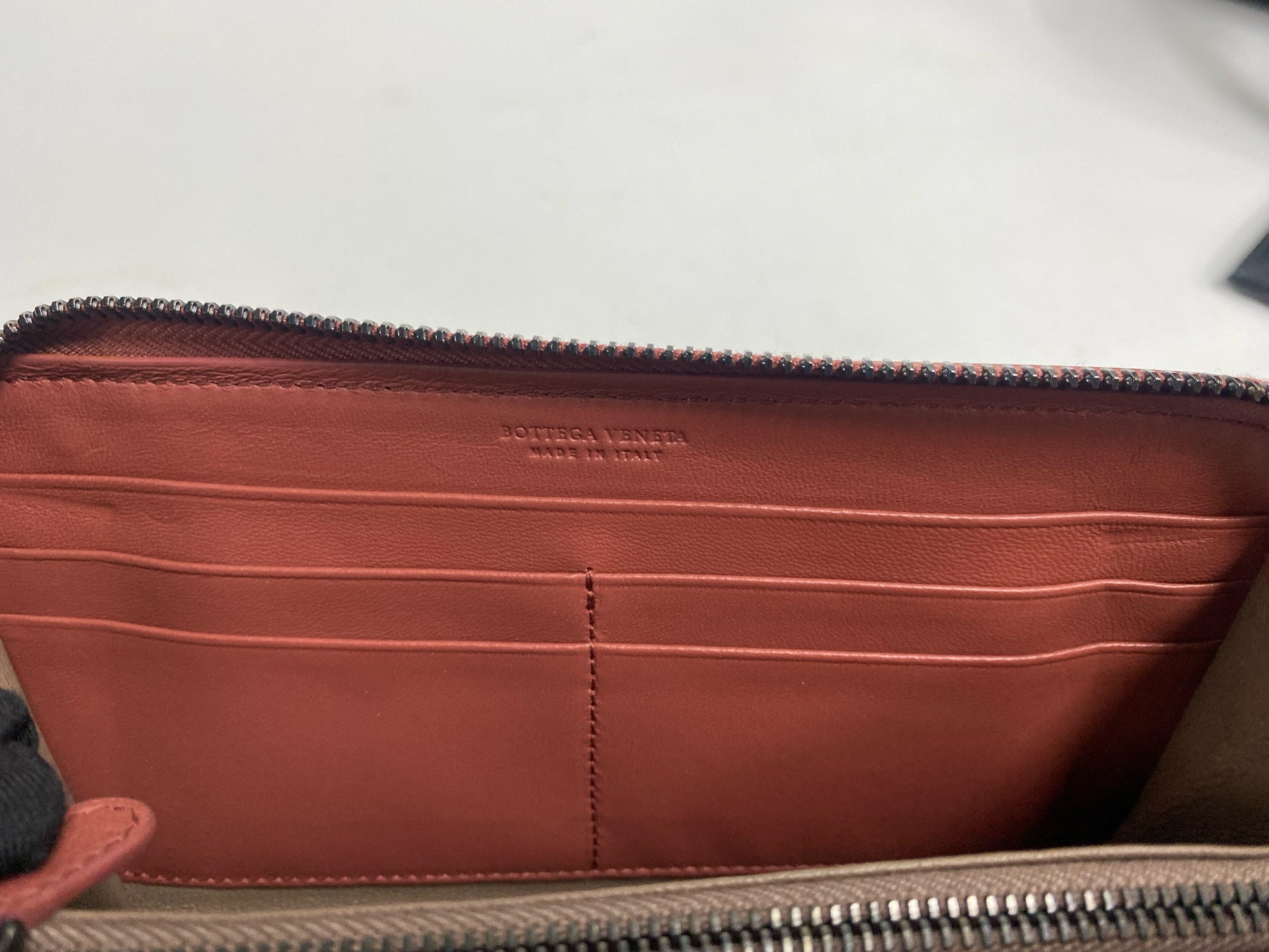 Bottega Veneta Leather Brown Clutch